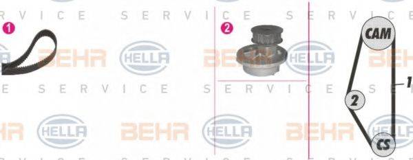 BEHR HELLA SERVICE 8MP376804881 Водяной насос + комплект зубчатого ремня