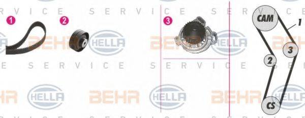 BEHR HELLA SERVICE 8MP376807851 Водяной насос + комплект зубчатого ремня