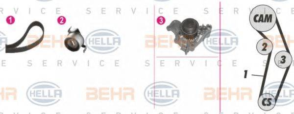 BEHR HELLA SERVICE 8MP376808891 Водяной насос + комплект зубчатого ремня