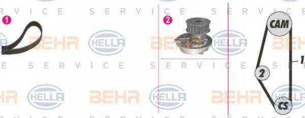 BEHR HELLA SERVICE 8MP376815801 Водяной насос + комплект зубчатого ремня