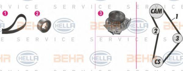 BEHR HELLA SERVICE 8MP376815811 Водяной насос + комплект зубчатого ремня
