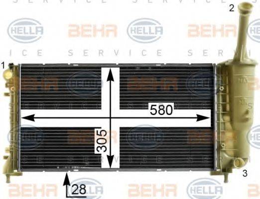 Радиатор, охлаждение двигателя BEHR HELLA SERVICE 8MK 376 900-271