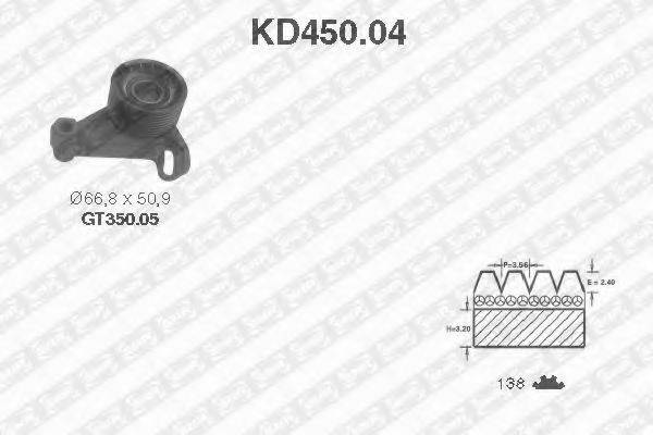 Комплект ремня ГРМ SNR KD450.04