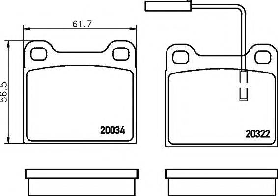 Комплект тормозных колодок, дисковый тормоз PAGID T1060