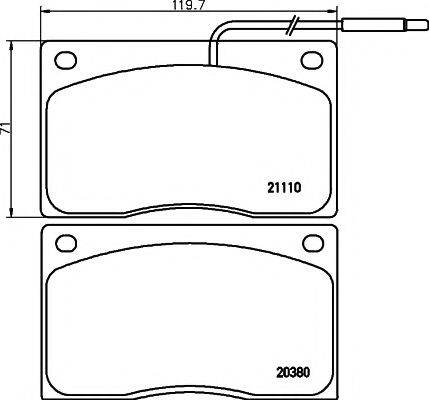 PAGID T0210 Комплект тормозных колодок, дисковый тормоз