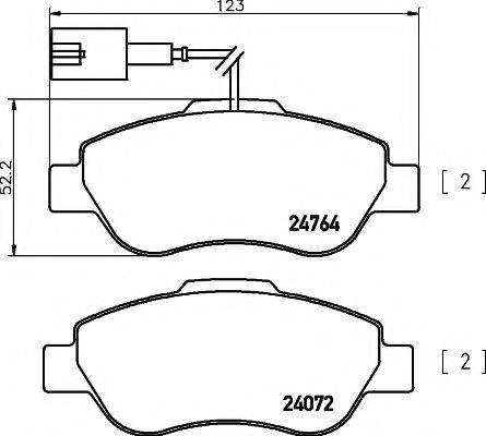 PAGID T2215 Комплект тормозных колодок, дисковый тормоз