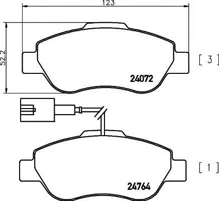 Комплект тормозных колодок, дисковый тормоз PAGID T1832