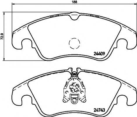 Комплект тормозных колодок, дисковый тормоз PAGID T2078