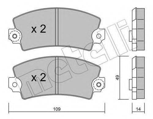 Комплект тормозных колодок, дисковый тормоз METELLI 22-0005-1