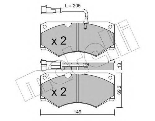 METELLI 2200147 Комплект тормозных колодок, дисковый тормоз