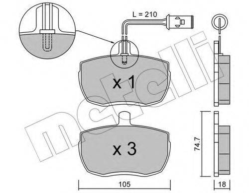 Комплект тормозных колодок, дисковый тормоз METELLI 22-0016-5
