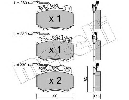Комплект тормозных колодок, дисковый тормоз METELLI 22-0049-0