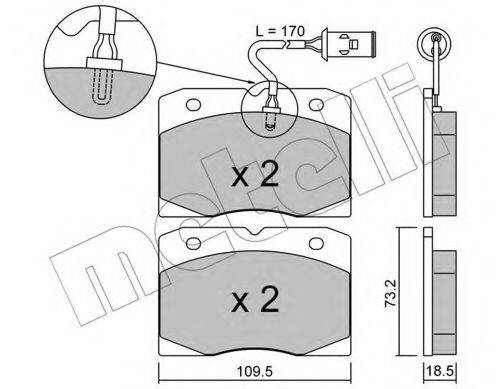 Комплект тормозных колодок, дисковый тормоз METELLI 22-0051-2