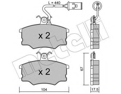 Комплект тормозных колодок, дисковый тормоз METELLI 22-0053-1