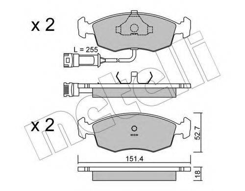 Комплект тормозных колодок, дисковый тормоз METELLI 22-0094-0