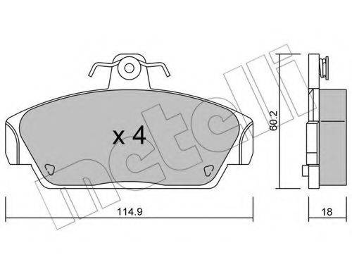 Комплект тормозных колодок, дисковый тормоз METELLI 22-0121-0