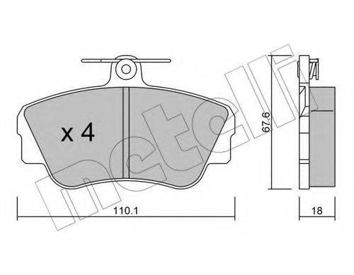 Комплект тормозных колодок, дисковый тормоз METELLI 22-0130-0