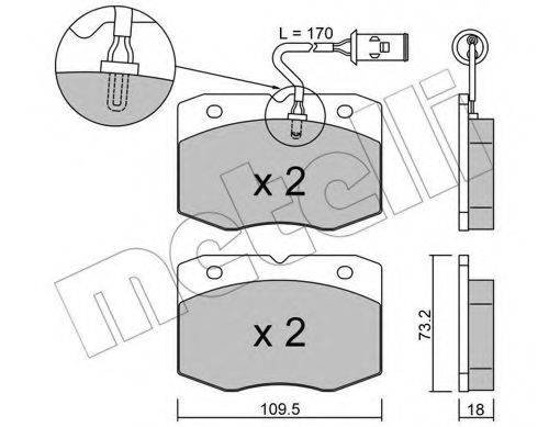 Комплект тормозных колодок, дисковый тормоз METELLI 22-0139-0