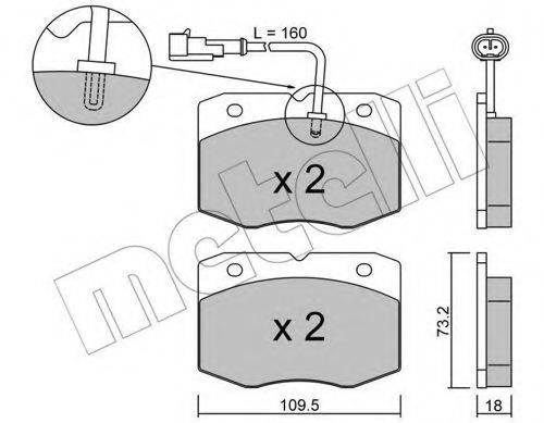 Комплект тормозных колодок, дисковый тормоз METELLI 22-0139-1