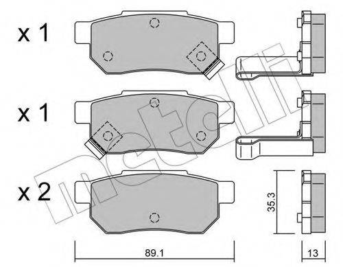 Комплект тормозных колодок, дисковый тормоз METELLI 22-0170-1