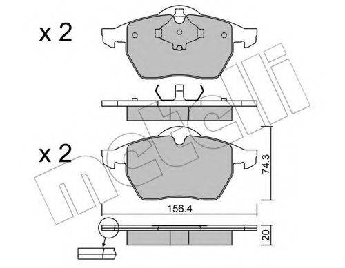 Комплект тормозных колодок, дисковый тормоз METELLI 22-0181-2