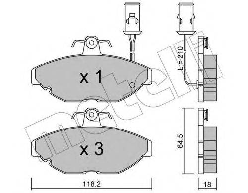 Комплект тормозных колодок, дисковый тормоз METELLI 22-0191-0