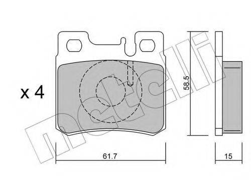 Комплект тормозных колодок, дисковый тормоз METELLI 22-0203-0