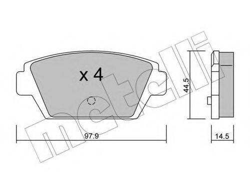 Комплект тормозных колодок, дисковый тормоз METELLI 22-0226-0