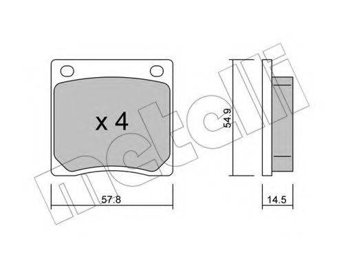 Комплект тормозных колодок, дисковый тормоз METELLI 22-0229-0