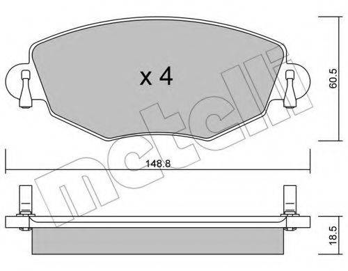 Комплект тормозных колодок, дисковый тормоз METELLI 22-0318-0