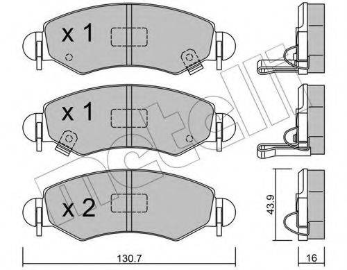 Комплект тормозных колодок, дисковый тормоз METELLI 22-0339-1