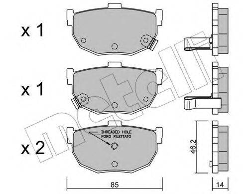 Комплект тормозных колодок, дисковый тормоз METELLI 22-0362-1