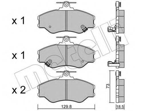 Комплект тормозных колодок, дисковый тормоз METELLI 22-0366-0