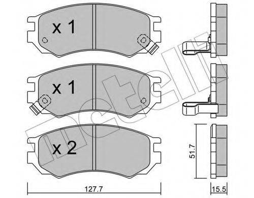 Комплект тормозных колодок, дисковый тормоз METELLI 22-0488-0
