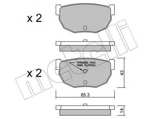 Комплект тормозных колодок, дисковый тормоз METELLI 22-0492-0