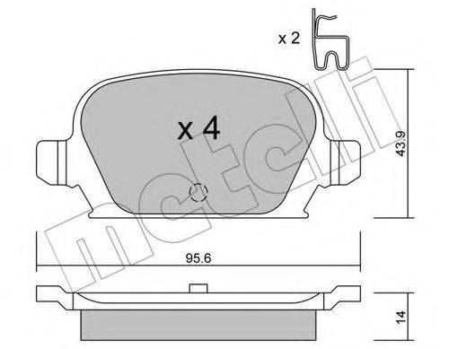 Комплект тормозных колодок, дисковый тормоз METELLI 22-0541-0