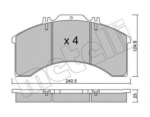 Комплект тормозных колодок, дисковый тормоз METELLI 22-0581-0