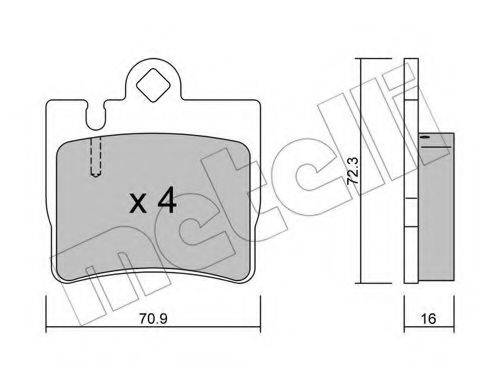 Комплект тормозных колодок, дисковый тормоз METELLI 22-0597-0