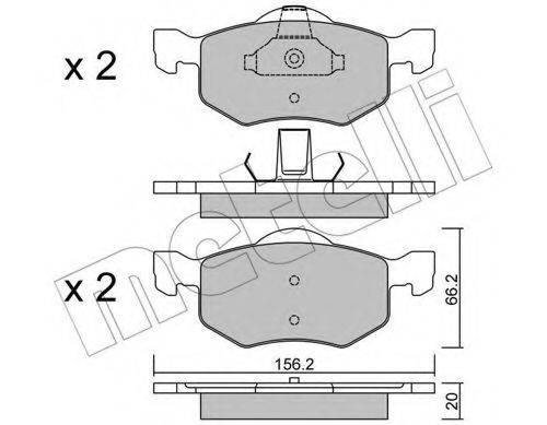 Комплект тормозных колодок, дисковый тормоз METELLI 22-0609-0