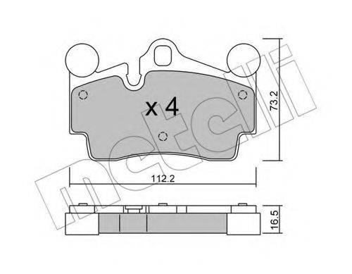 Комплект тормозных колодок, дисковый тормоз METELLI 22-0655-0