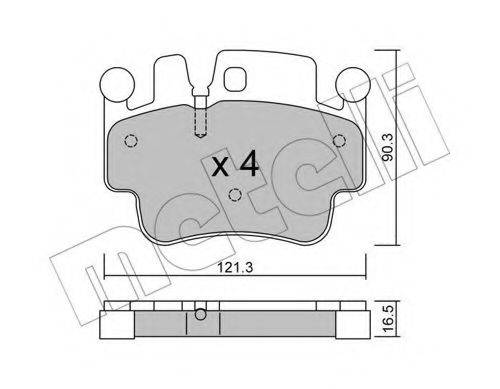 Комплект тормозных колодок, дисковый тормоз METELLI 22-0657-0