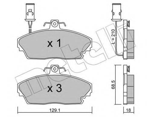 Комплект тормозных колодок, дисковый тормоз METELLI 22-0689-0