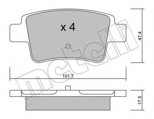 Комплект тормозных колодок, дисковый тормоз METELLI 22-0705-0