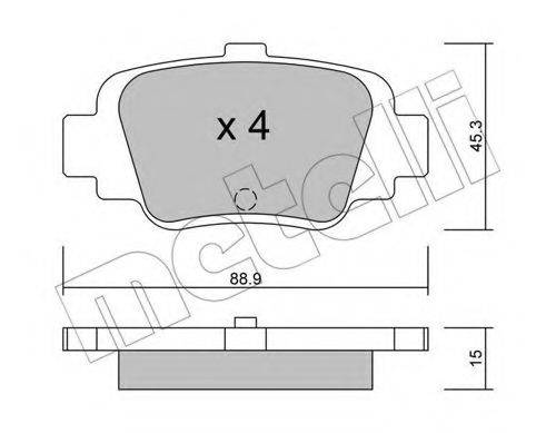 Комплект тормозных колодок, дисковый тормоз METELLI 22-0742-0