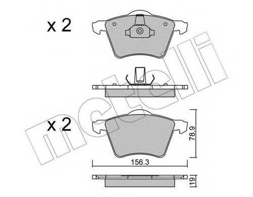 Комплект тормозных колодок, дисковый тормоз METELLI 22-0550-2