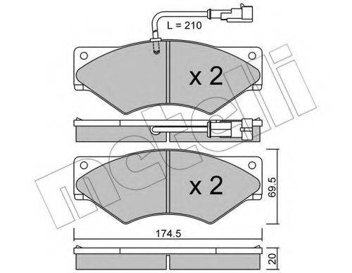 Комплект тормозных колодок, дисковый тормоз METELLI 22-0849-1