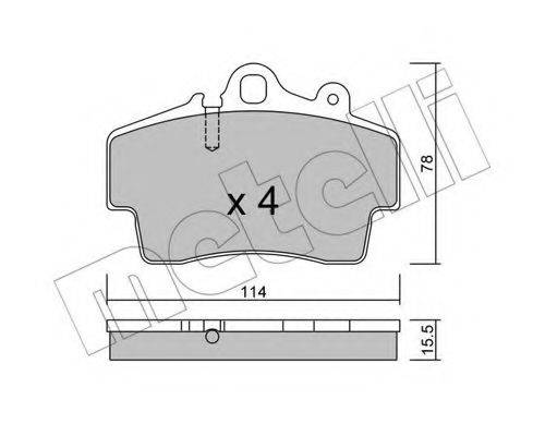 Комплект тормозных колодок, дисковый тормоз METELLI 22-0891-0