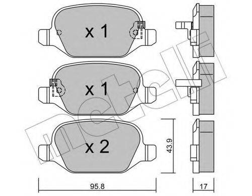 METELLI 2203244 Комплект тормозных колодок, дисковый тормоз