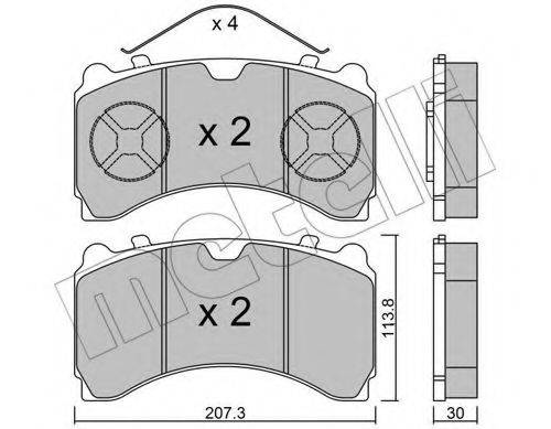 Комплект тормозных колодок, дисковый тормоз METELLI 22-0935-0