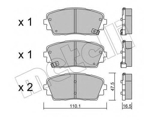 Комплект тормозных колодок, дисковый тормоз METELLI 22-0941-0